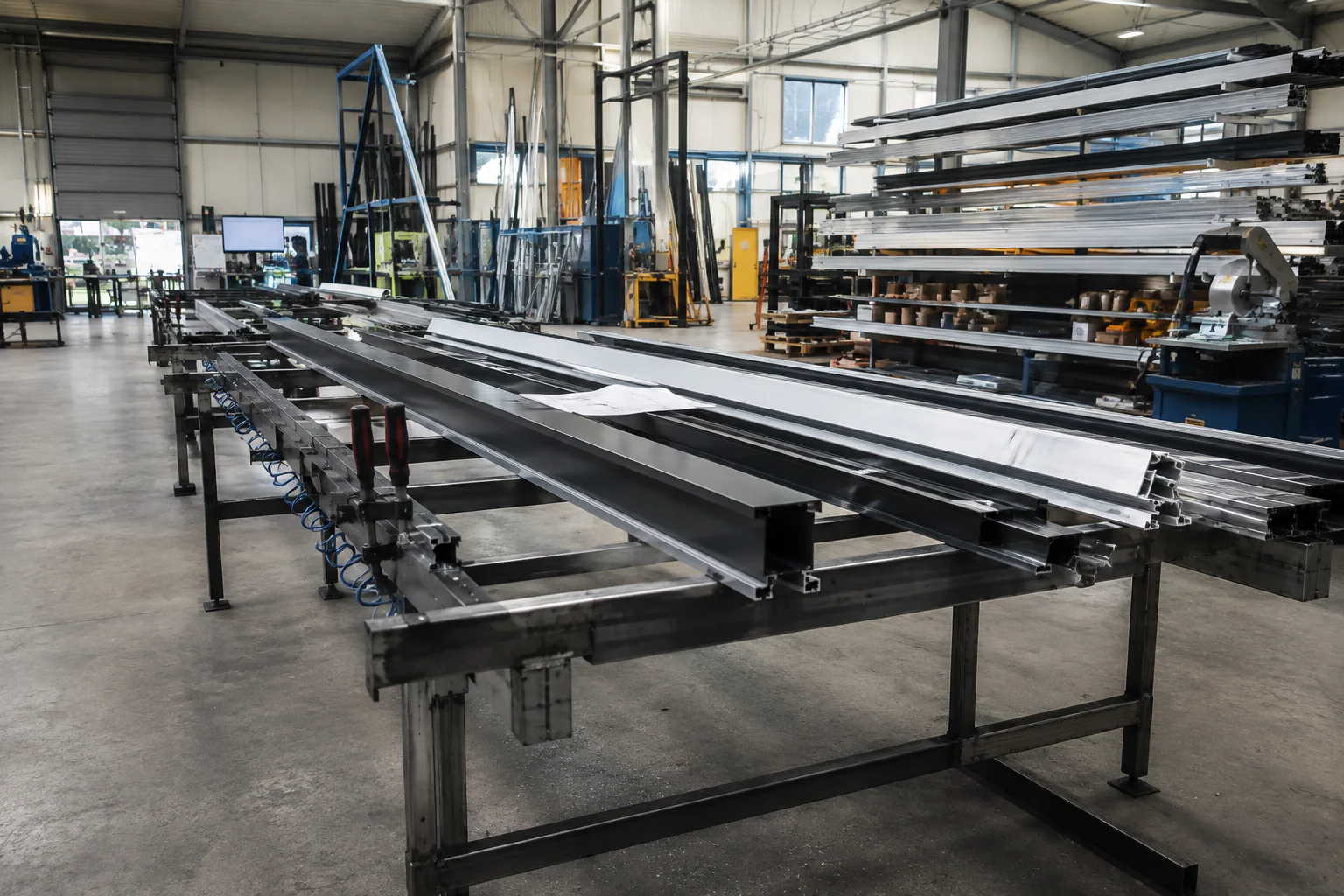 Atelier de fabrication de structures pour pergolas