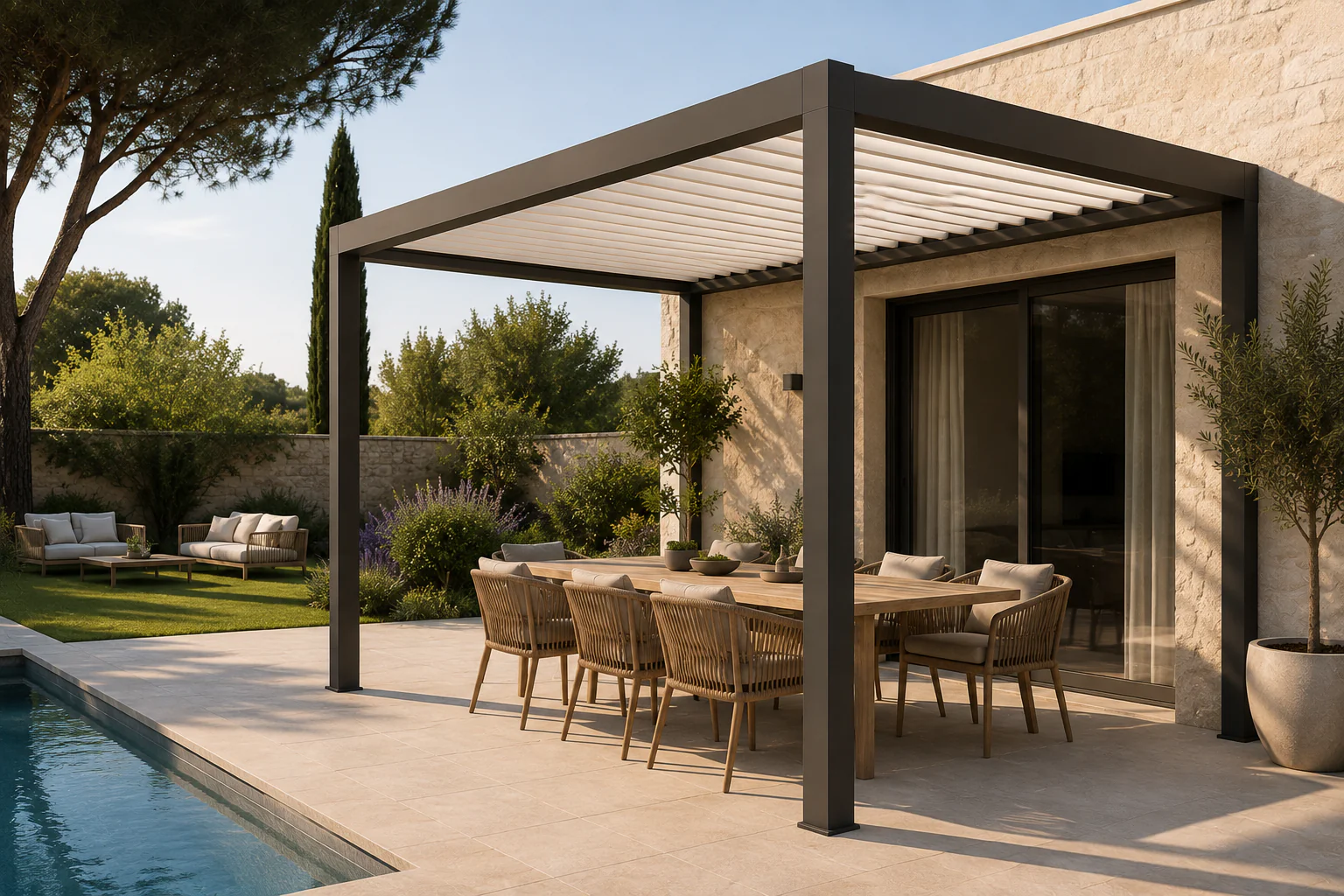 Pergola bioclimatique en aluminium 3 × 4 m