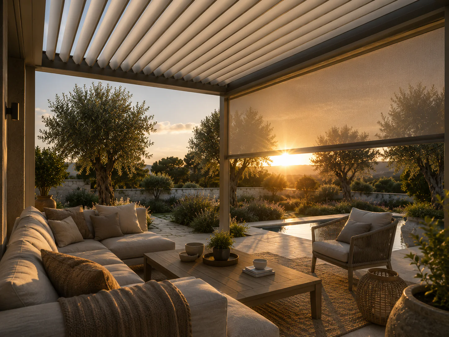 Store vertical pour pergola