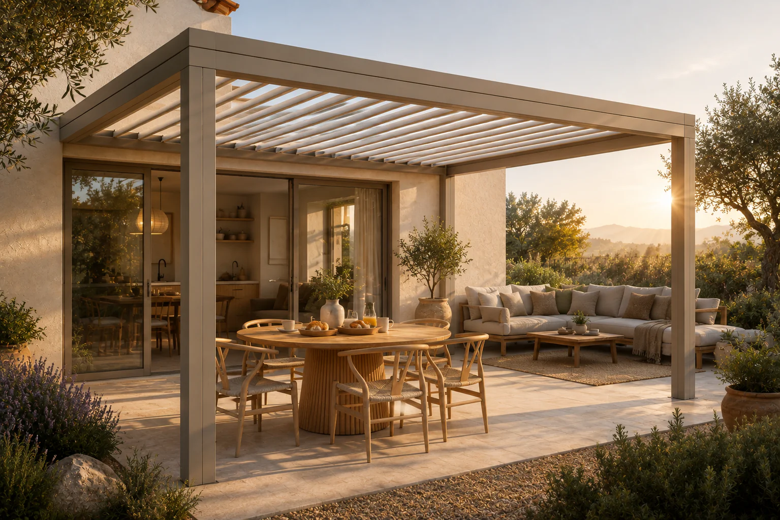 Pergola personnalisée dans une ambiance méditerranéenne
