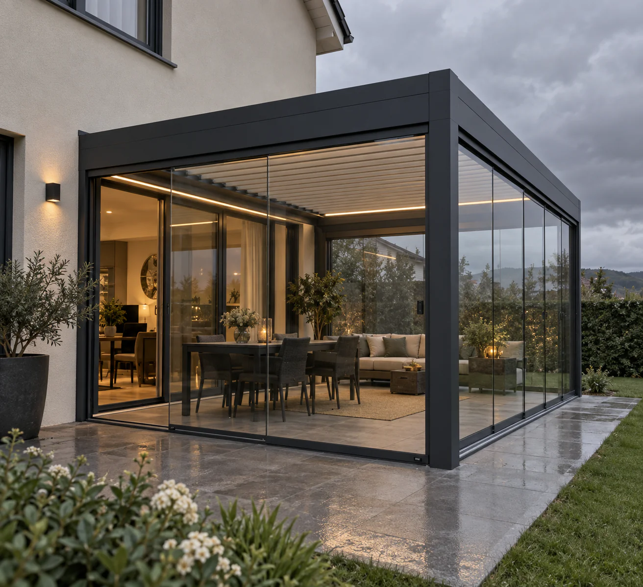 Paroi vitrée pour pergola